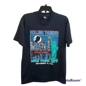 Biker tee New York p.o.w. 1991 size L screen stars best tag